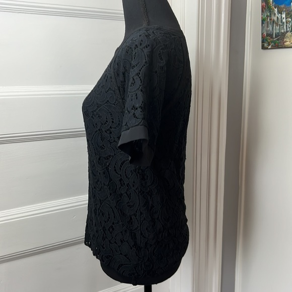 BANANA‎ REPUBLIC WOMENS BLACK LACE TOP SIZE S - Picture 4 of 11